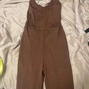 brown jumpsuit